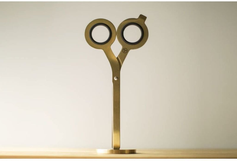 HMM Minimalist Box Cutter Scissors with Base, Gold