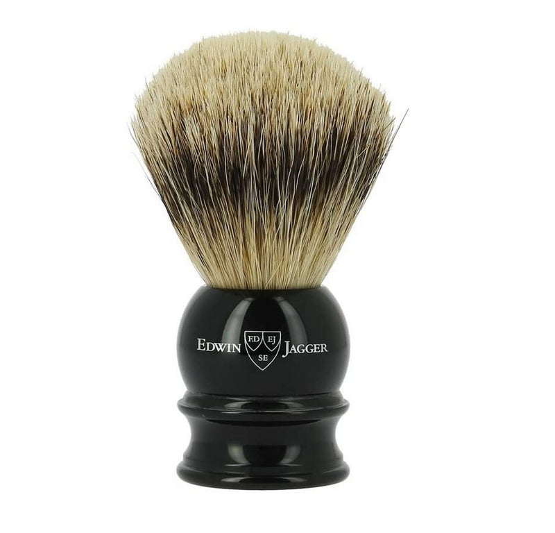 Edwin Jagger Imitation Ebony Silver Tip Medium Shaving Brush