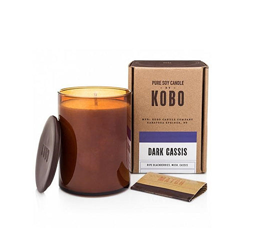Kobo Dark Cassis Soy Candle - Woodblock Collection
