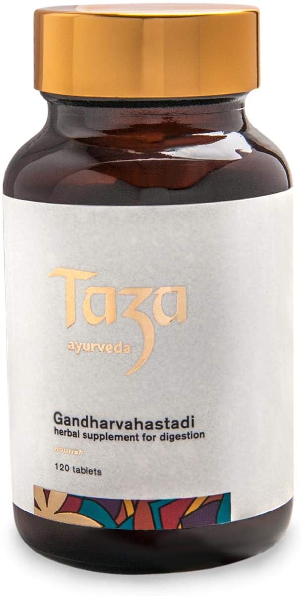 Taza Ayurveda Herbal Digestive Supplement | Gandharvahastadi | Natural | Multi-Functional | Debloating & Detoxifying | 120 Tablets