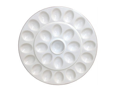 Casafina Cook & Host Collection Stoneware Ceramic Deviled Egg Serving Platter 13.25", White
