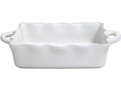 Casafina Stoneware Ceramic Dish Cook & Host Collection Medium Rectangular Baker Casserole, (White) L11"xW8.5"
